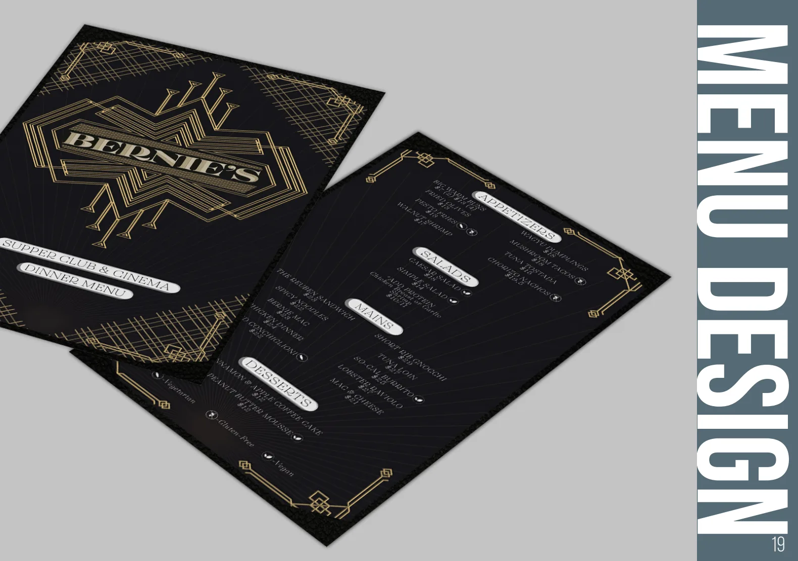 Bernie's — Menu Design